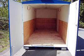 Security Container with Plywood Lined Floor and Sides
